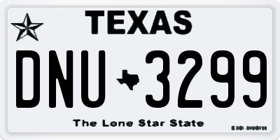 TX license plate DNU3299