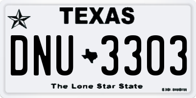 TX license plate DNU3303