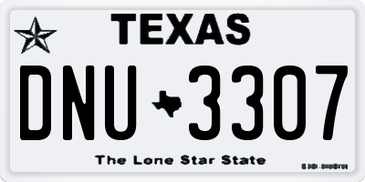 TX license plate DNU3307