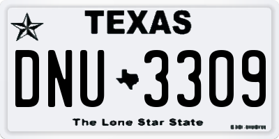 TX license plate DNU3309