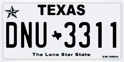TX license plate DNU3311