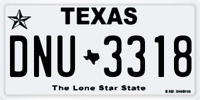 TX license plate DNU3318