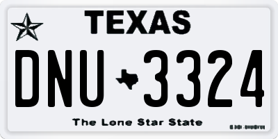 TX license plate DNU3324