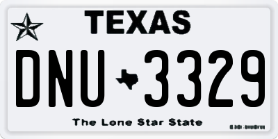 TX license plate DNU3329