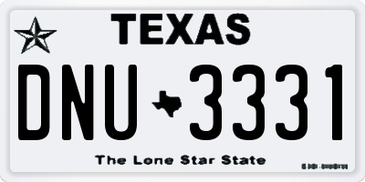 TX license plate DNU3331