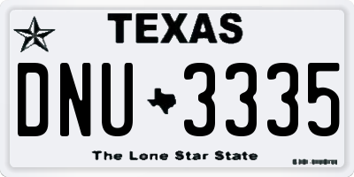 TX license plate DNU3335