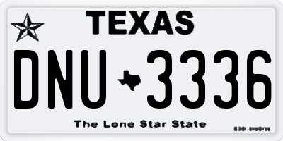 TX license plate DNU3336