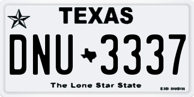 TX license plate DNU3337
