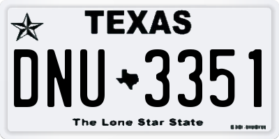 TX license plate DNU3351