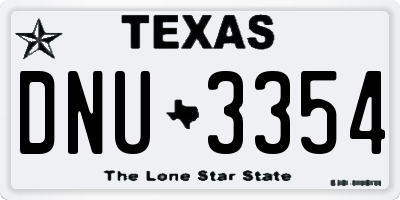 TX license plate DNU3354