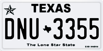 TX license plate DNU3355