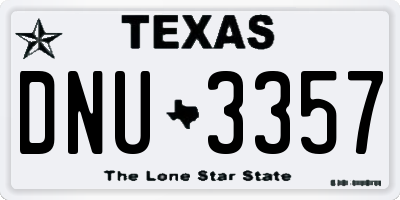 TX license plate DNU3357