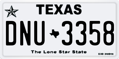 TX license plate DNU3358
