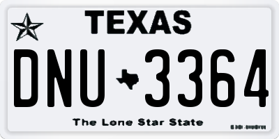 TX license plate DNU3364