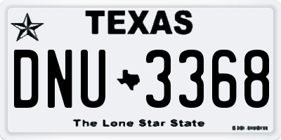 TX license plate DNU3368