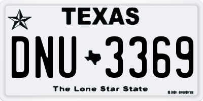 TX license plate DNU3369