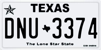 TX license plate DNU3374