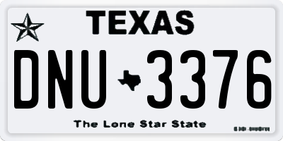 TX license plate DNU3376