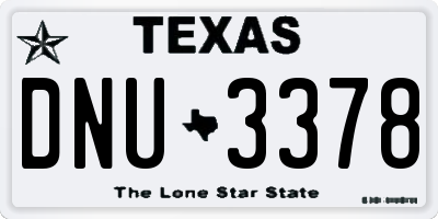 TX license plate DNU3378