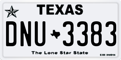 TX license plate DNU3383