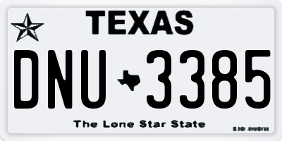 TX license plate DNU3385