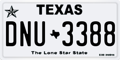 TX license plate DNU3388