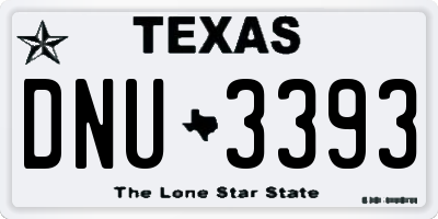 TX license plate DNU3393