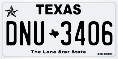 TX license plate DNU3406