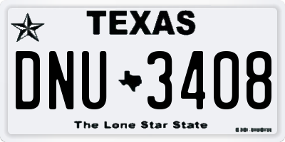 TX license plate DNU3408