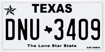 TX license plate DNU3409