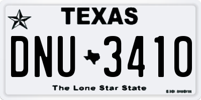 TX license plate DNU3410