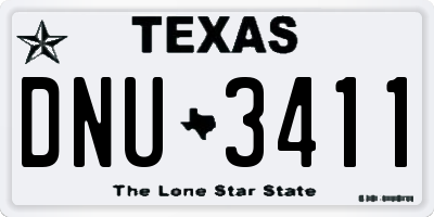 TX license plate DNU3411