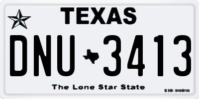 TX license plate DNU3413