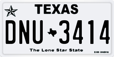 TX license plate DNU3414