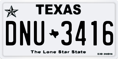 TX license plate DNU3416