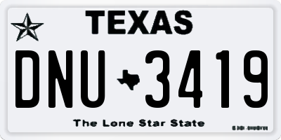 TX license plate DNU3419