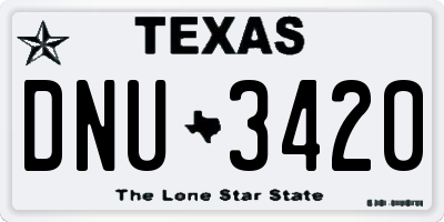 TX license plate DNU3420
