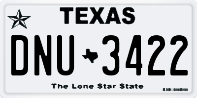 TX license plate DNU3422