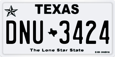TX license plate DNU3424
