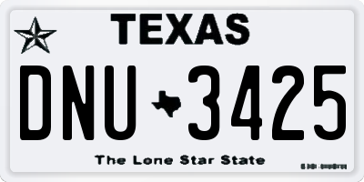 TX license plate DNU3425