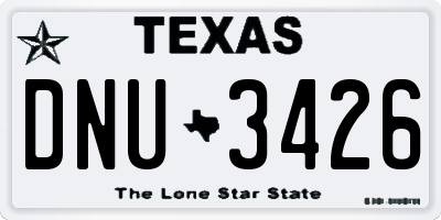 TX license plate DNU3426