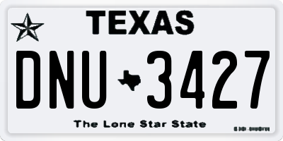 TX license plate DNU3427