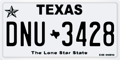 TX license plate DNU3428