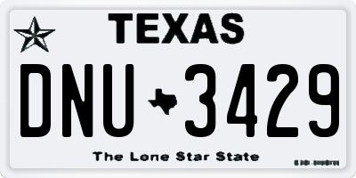 TX license plate DNU3429