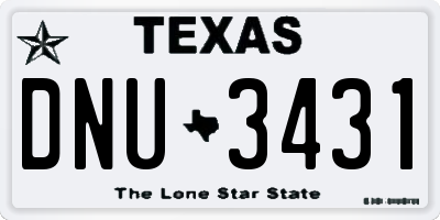 TX license plate DNU3431