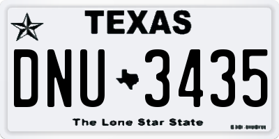 TX license plate DNU3435