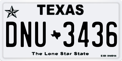 TX license plate DNU3436