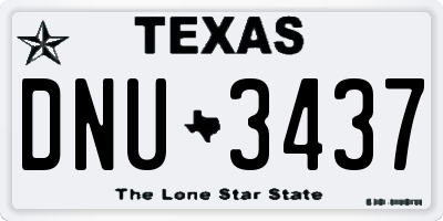 TX license plate DNU3437