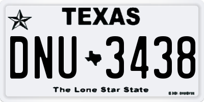 TX license plate DNU3438