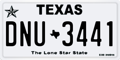 TX license plate DNU3441